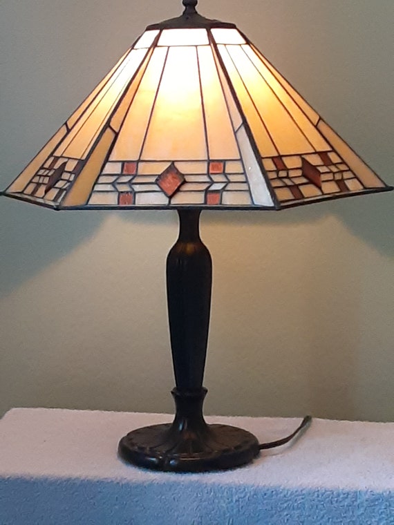 Stained Glass Lamp Geometric Style Table Lamp Accent Lamp