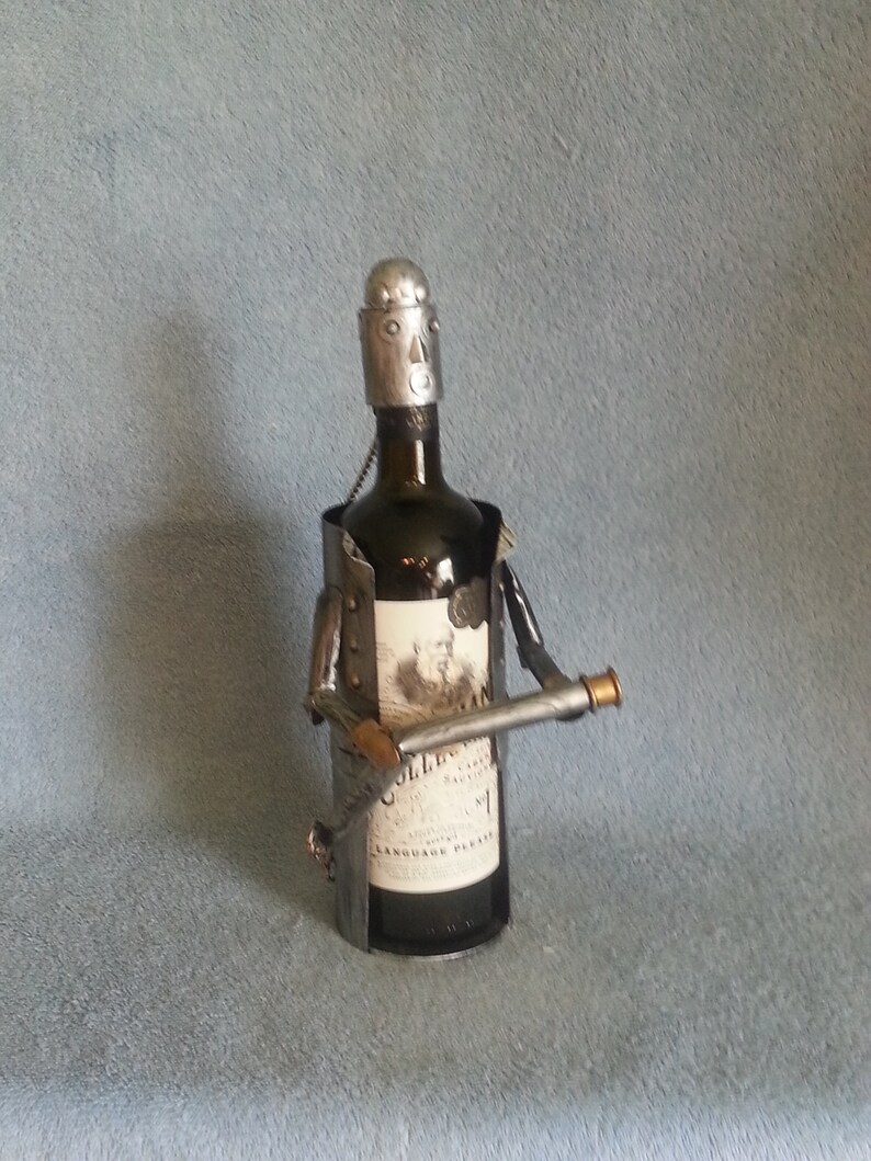 Metal Art Wine Bottle Holder Fireman Theme Etsy
