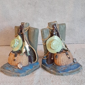 Bookends - Nautical Bookends - Fishing Theme Bookends - Nature Themed Bookends