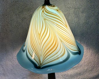 Accent Lamp - Quoizel and Murano Style - Feather Pattern Shade