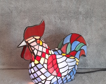 Stained Glass Rooster - Accent Lamp - Nightlight - Stained Glass