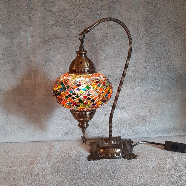 Mosaic Lamp - Gooseneck Lamp - Desk Lamp - Accent Lamp - Moroccan Style