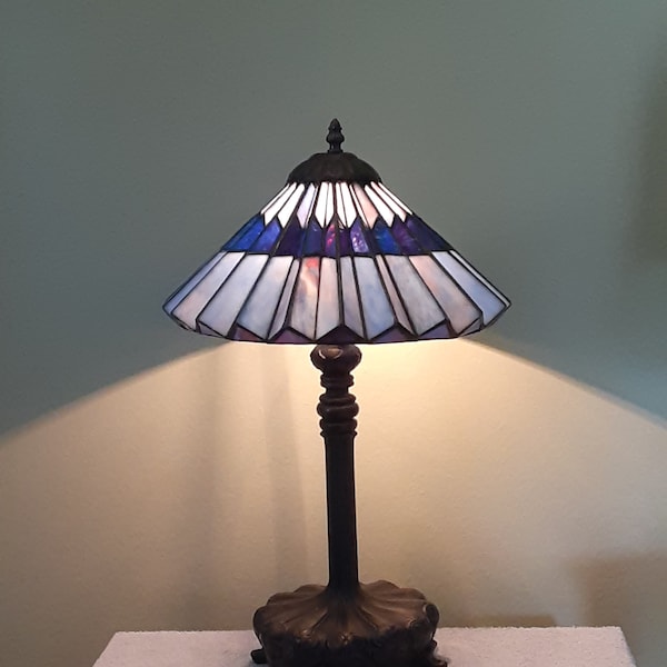 Stained Glass Lamp - Stained Glass Pleated Shade Lamp - Accent Lamp