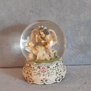 Musical Snow Globe - San Francisco Music Box - Glitter Globe -Angel Theme - Greensleeves - Maureen Drdak Designer