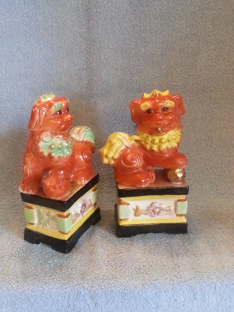 Foo Dogs A Pair Shi Shi Dogs Etsy