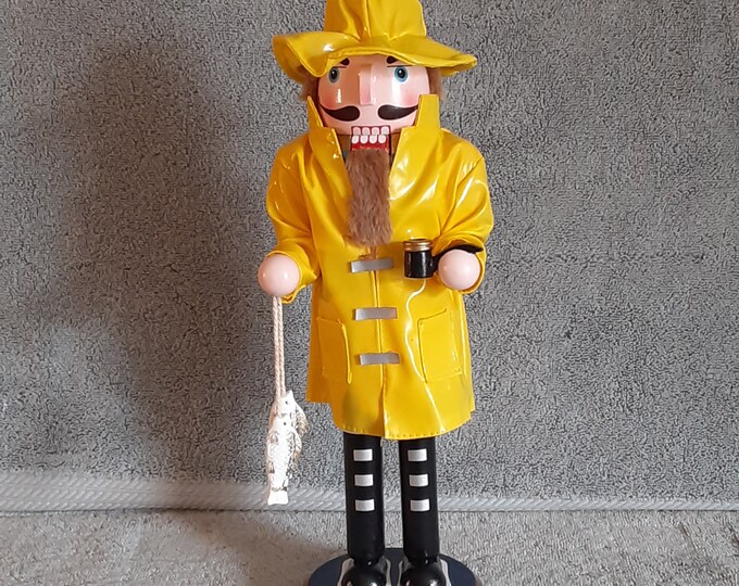 Nutcracker Fisherman Nutcracker Wooden Nutcracker Fishing Decor Etsy