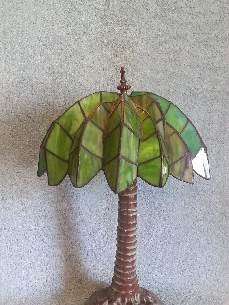 Stained Glass Lamp Palm Tree Accent Lamp Etsy