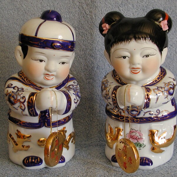 Asian Porcelain Figurines - Prosperity Children