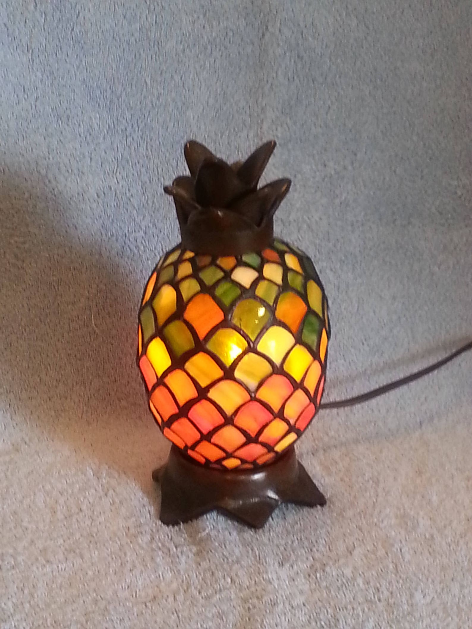Stained Glass Accent Lamp Pineapple Lamp Nightlight Etsy