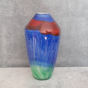 Murano Style Vase - Art Glass Vase - Layered Glass Vase
