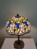 Stained Glass Lamp - Dale Tiffany - Floral Pattern - Blue Iris Motif - Accent Lamp - Table Lamp 