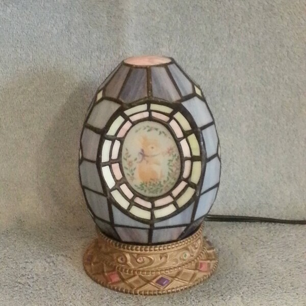 Nightlight - Stained Glass Easter Egg - Accent Lamp - Stained Glass Lamp