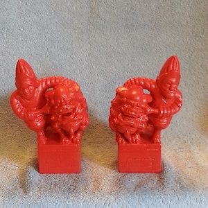 Foo Dogs - A Pair - Shi Shi Dogs - Foo Dogs and Asian Soldier