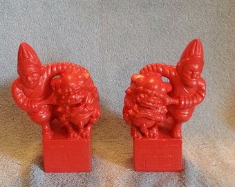 Foo Dogs - A Pair - Shi Shi Dogs - Foo Dogs and Asian Soldier