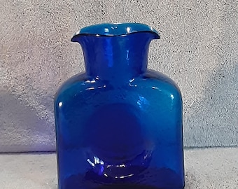 Vintage Blenko Turquoise Blue Glass Pitcher #709 - Etsy