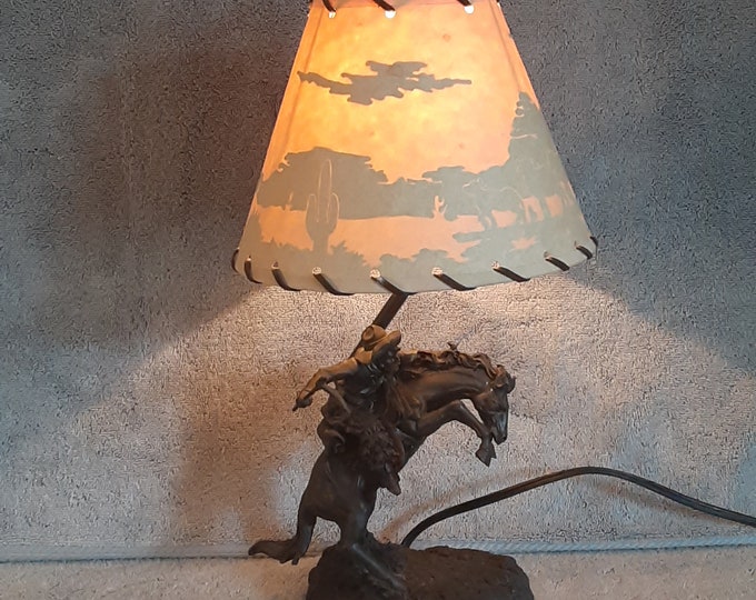 Cowboy Lamp - Accent Lamp - Western Themed Lamp - Horse and Rider Lamp ...