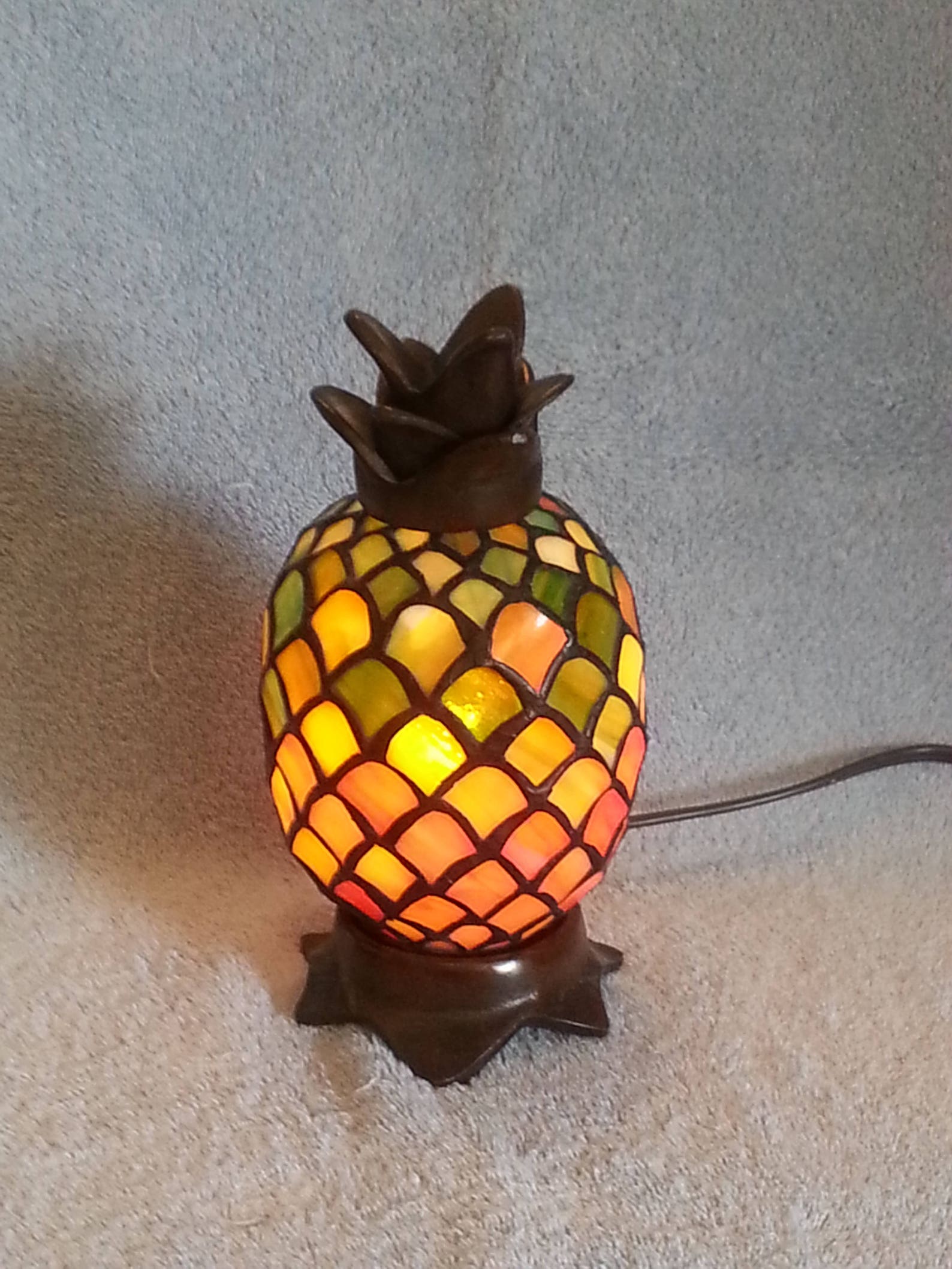 Stained Glass Accent Lamp Pineapple Lamp Nightlight Etsy