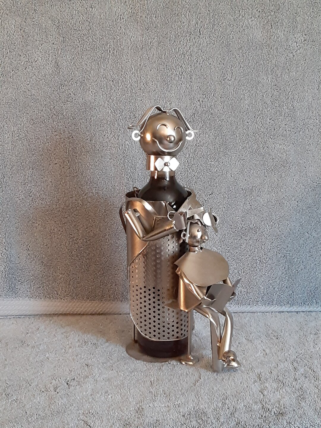 Metal Art Wine Bottle Holder Barber Theme Etsy