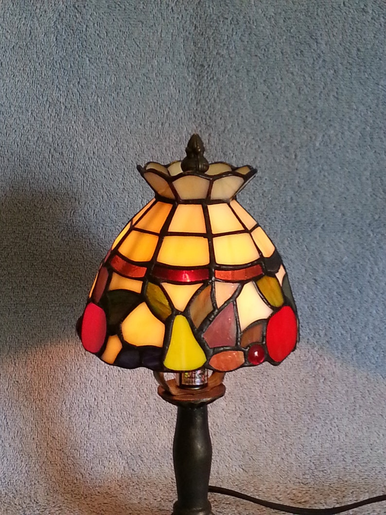 Stained Glass Lamp Fruit Motif Accent Lamp Etsy