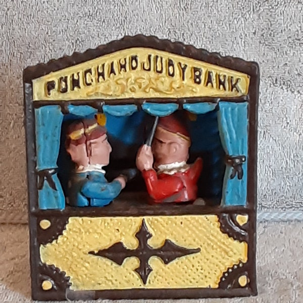 Cast Iron Mechanical Bank - Punch and Judy