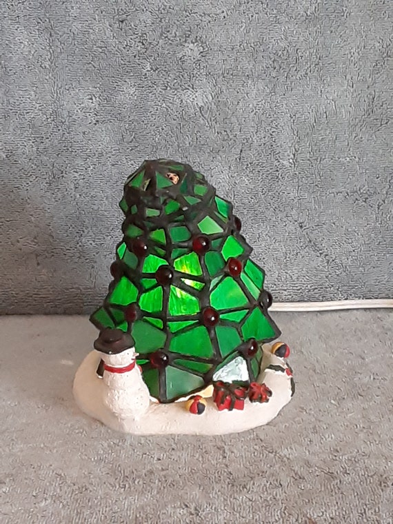 Accent Lamp Stained Glass Christmas Tree Christmas Decor Etsy UK