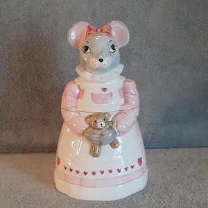 Cookie Jar - Mouse Themed Treat Jar - Storage Jar - House of Lloyd 1990 - Taiwan