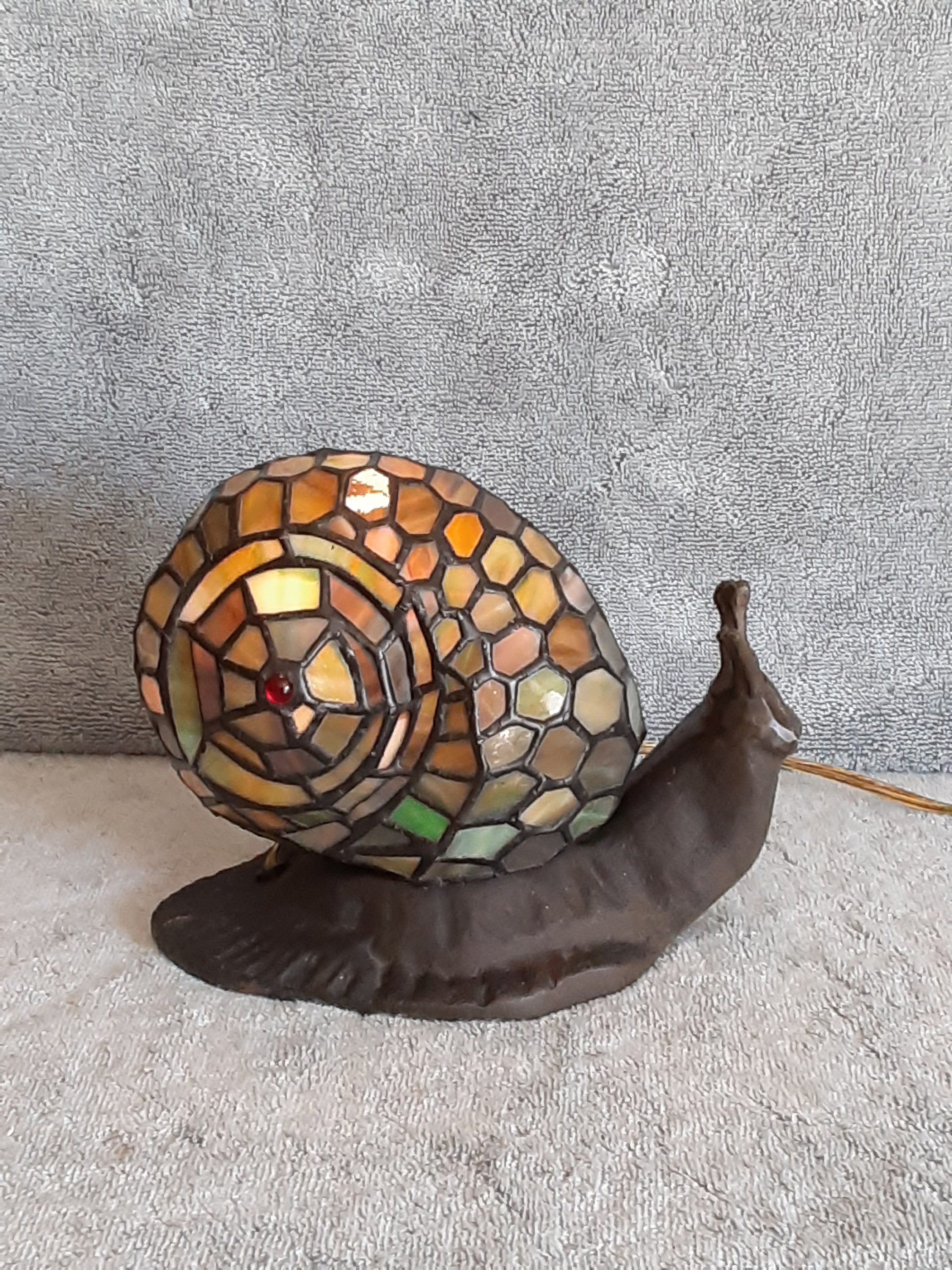 Nightlight Stained Glass Snail Accent Lamp