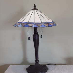 Stained Glass Lamp - Geometric Theme - Frank Lloyd Wright Style - Accent Lamp - Two Available