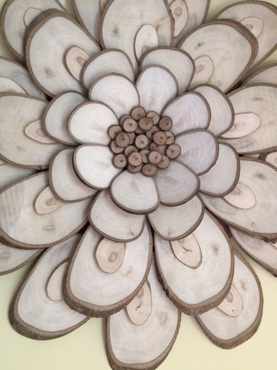Wood Flower Natural Rustic Wall Art Etsy