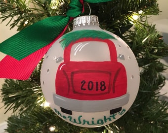 Family Christmas Tree, Red Truck, Nostalgic Christmas, Personalized , Family Name