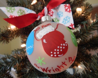 Cozy Mittens Family Christmas Ornament-Personalized-Names-Family Name