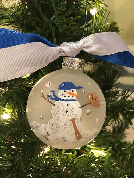 Sports BASEBALL Player Personalized Christmas Tree Ornament