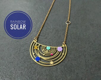 ORIGINAL Rainbow Solar System Necklace | Constellation Jewellery | Limited Edition | RedApple Handmade