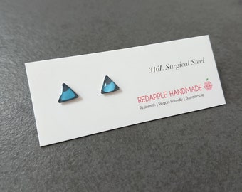 Triangle studs | Geometric Stud Earrings | Resin Earrings | Hypoallergenic | Brights