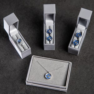 Real Forget Me Not Necklace in Sterling silver Myosotis Something Blue Gift box please