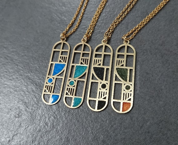 Rainbow Luna Geometric Necklace