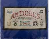 Antiques Cross Stitch Sampler Kit Needles 39 N Hoops Embroidery Belgian Linen Wall Hanging Picture