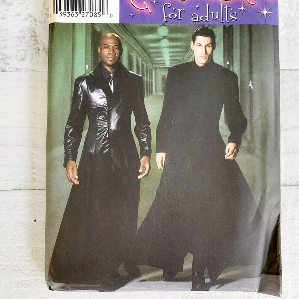 Simplicity 5386 Men's and Teens' Dusters The Matrix Neo Morpheus Costume Sewing Pattern Size XS S M L XL Uncut
