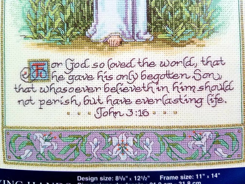 John 316 Bible Verse Counted Cross Stitch Kit Picture Designs for the