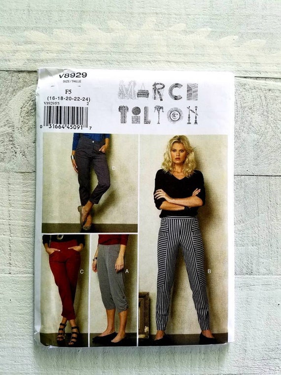 Semi-fitted Tapered Pants Vogue V8929 Marcy Tilton Size 16 18 | Etsy