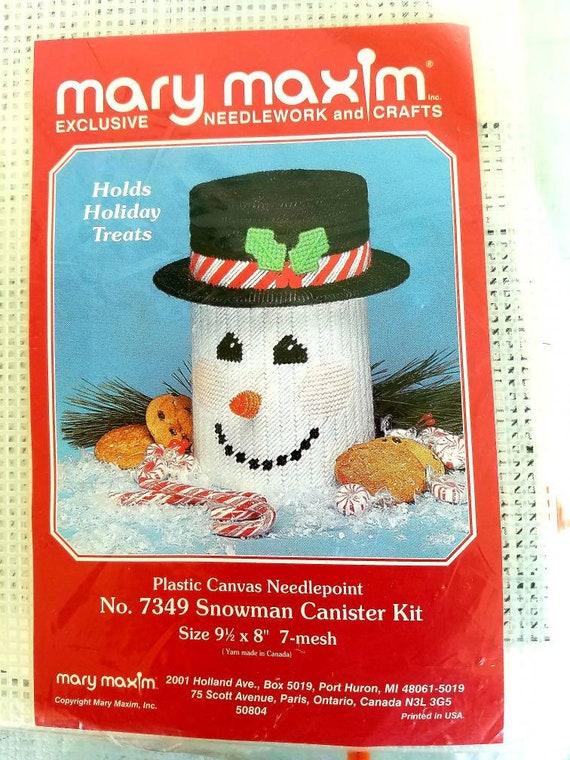 Snowman Canister Kit Mary Maxim Needlework & Crafts Plastic | Etsy