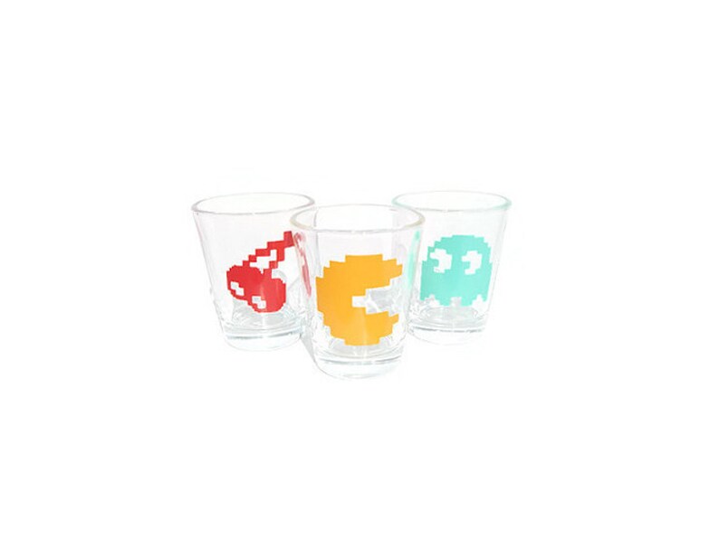 Pacman und Geister Schuss Glas Geeky Glaswaren Gaming | Etsy