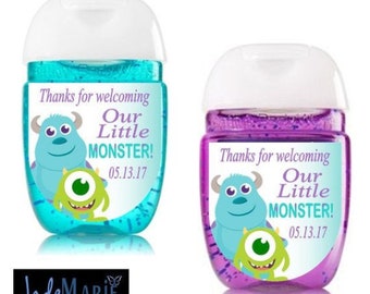Labels only- Monster's Inc Baby Shower Hand Sanitizer labels birthday party favors shower labels birthday labels