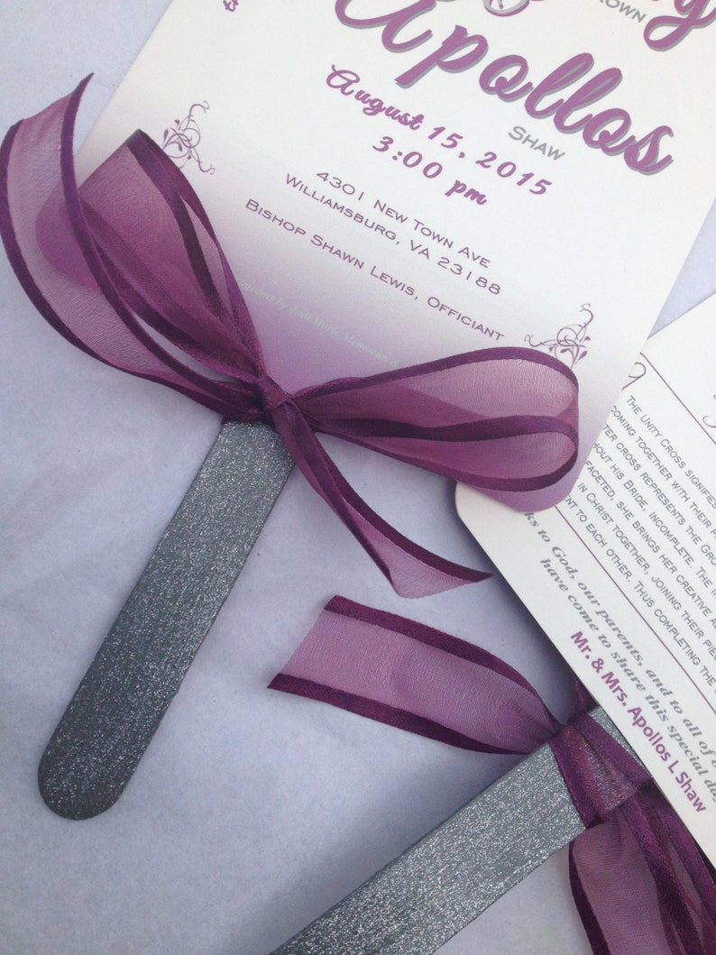 Elegant Wedding Program Fans Wedding Keepsake Souvenir Etsy