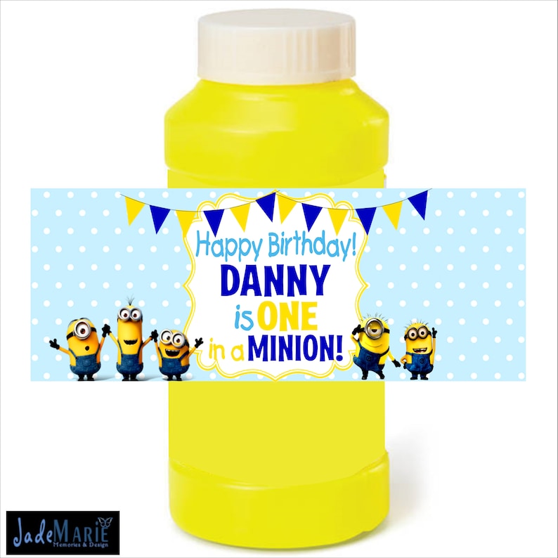 Labels only Minion themed Hand santizer labels image 4