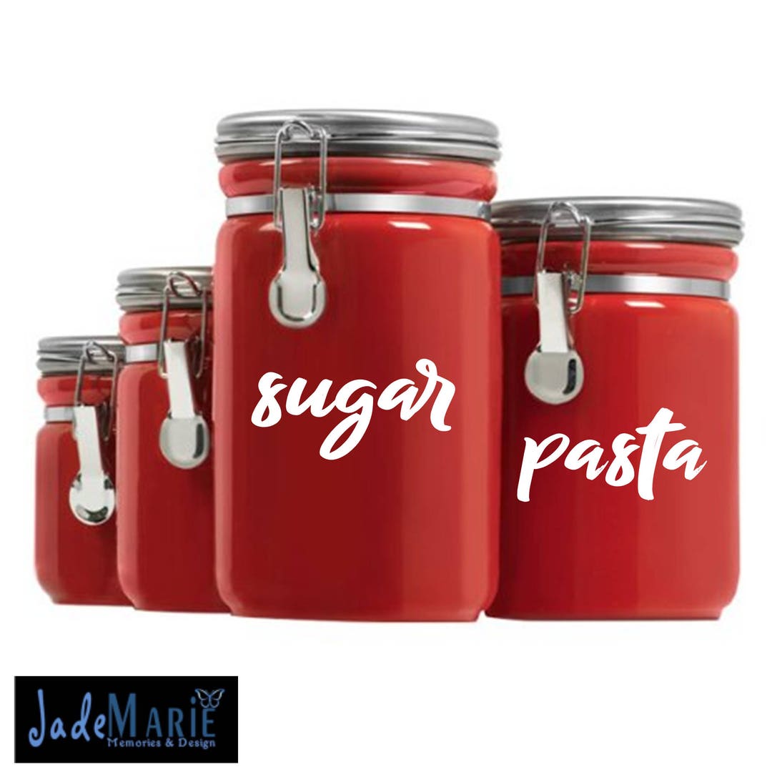 Kitchen Canister Decal Kitchen Organization Custom Kitchen Etsy
