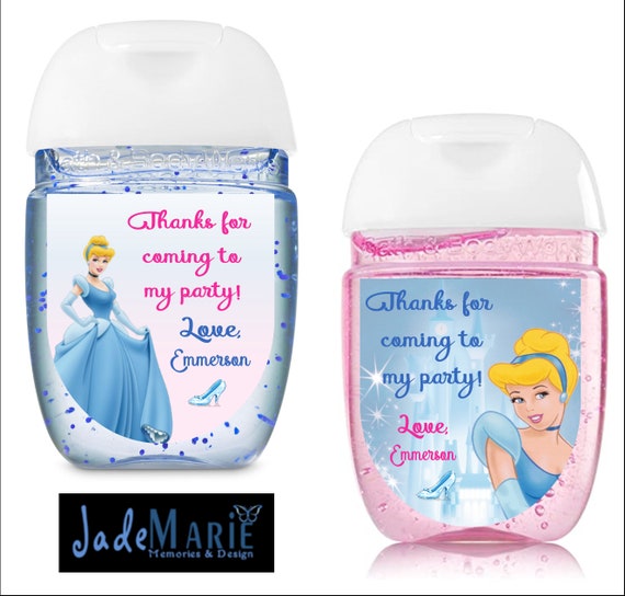 Labels only- Cinderella Hand Sanitizer labels birthday party favors-- Birthday labels Il_570xn