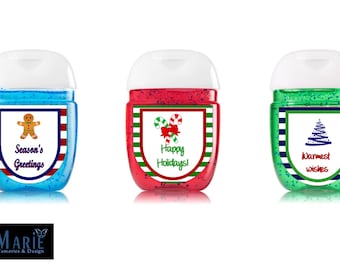 Labels only- Holiday Hand Sanitizer labels- Holiday Party favors- Instant Download only