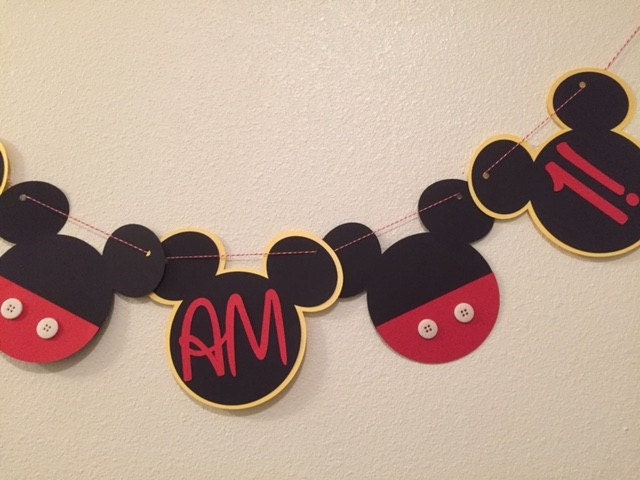 Mickey Mouse inspired Birthday Banner