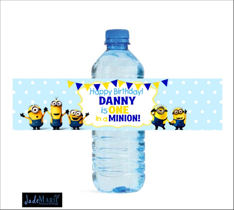 Labels only Minion themed Hand santizer labels image 3